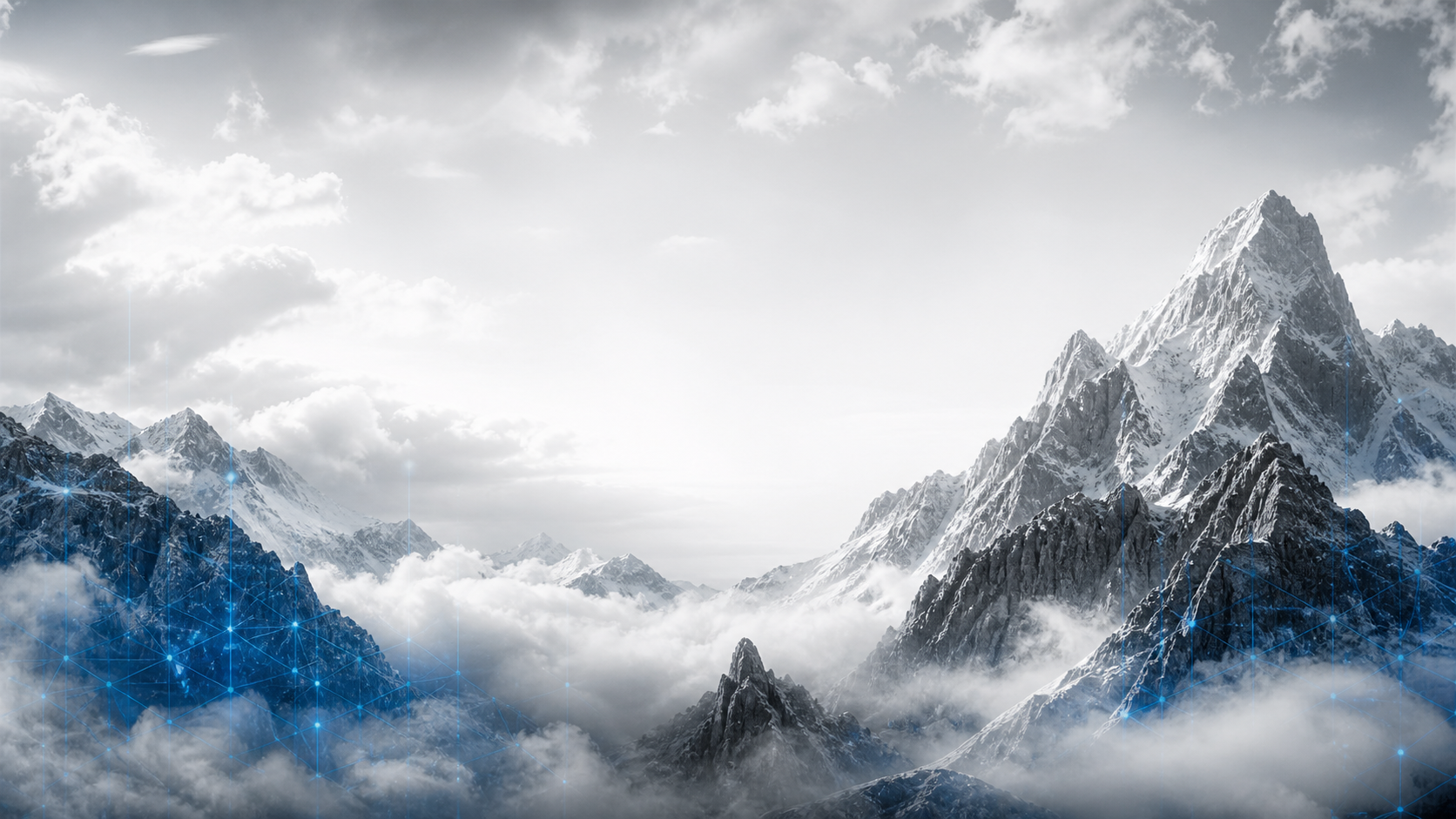 Montañas y nube como símbolo de campus e-learning escalable