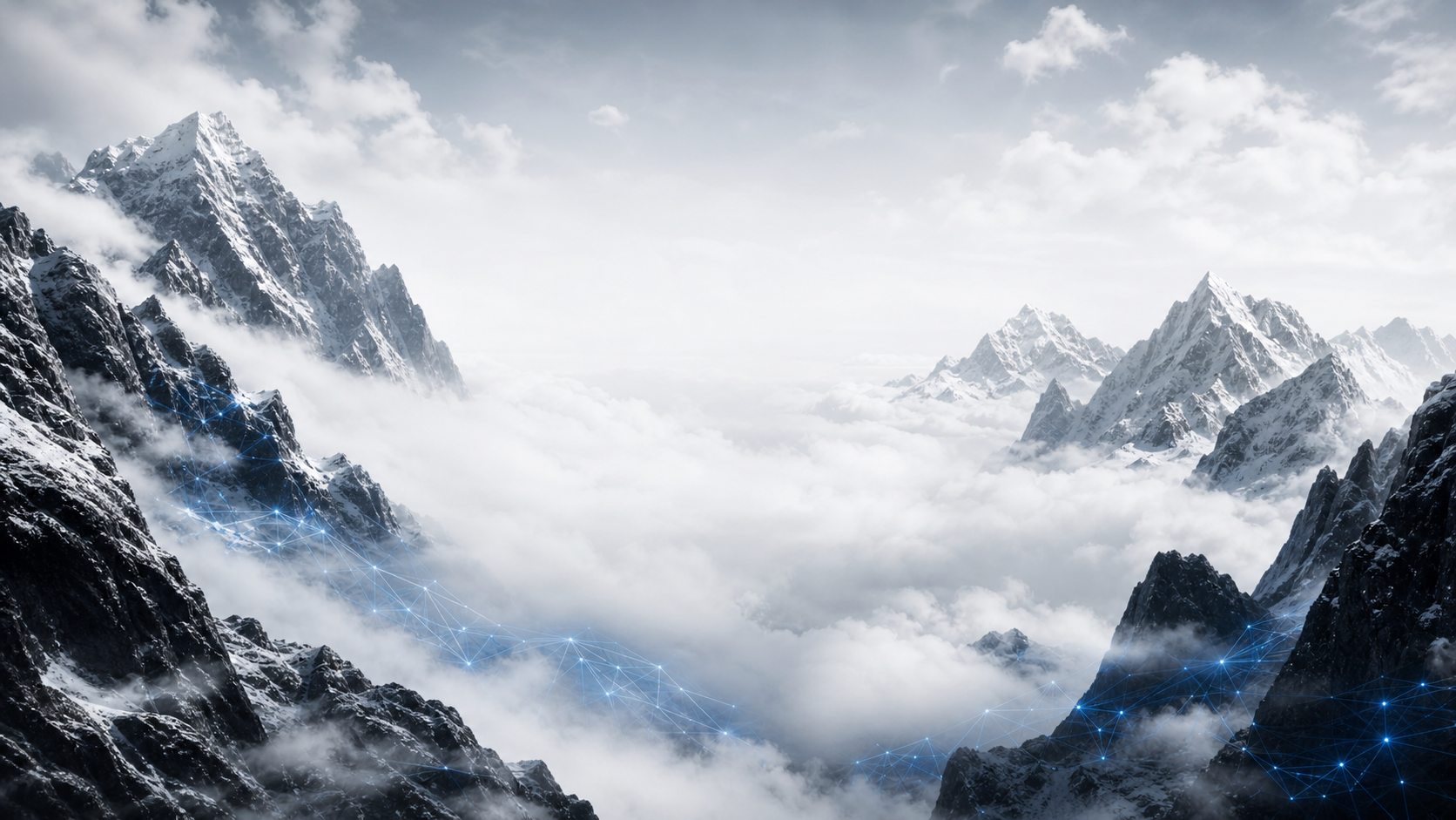 Montañas y nube como símbolo de campus e-learning escalable